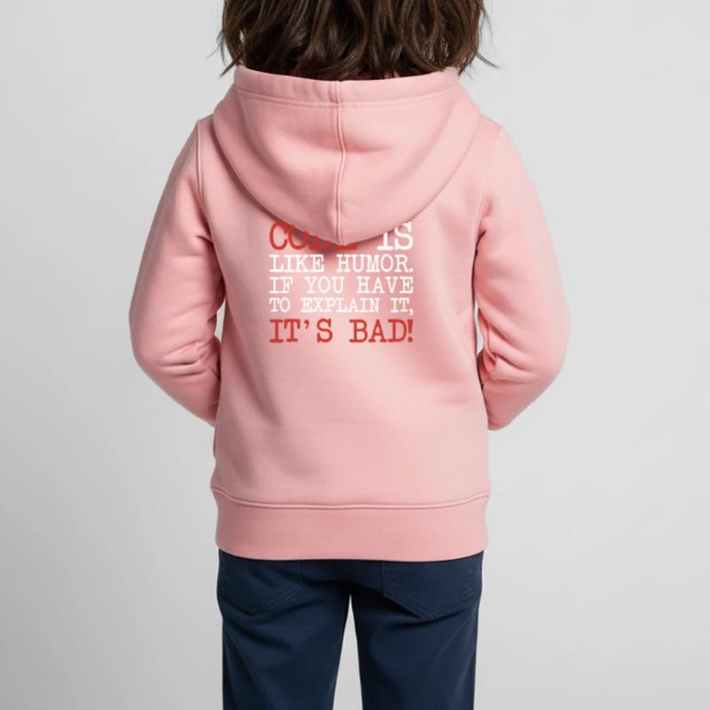Code Explanation Coder Engineer Software Developer Kids Premium Organic Zip-up Hoodie