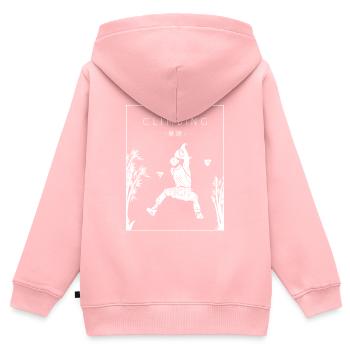 Climbing Chinese Hanzi Bouldern Speedklettern - Kinder Premium Organic Zip Hoodie - Rosa - Hinten - AI Model Kid Female (0cm)