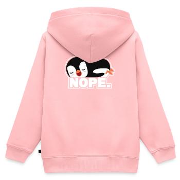 Nope Manchot royal Manchot empereur Oiseau de mer - Sweat Premium à capuche zippé enfant bio - rose - Dos - AI Model Kid Female (0cm)