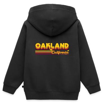 Oakland Kalifornien Oaktowm Bump City Design - Kinder Premium Organic Zip Hoodie - Schwarz - Hinten - AI Model Kid Male (0cm)