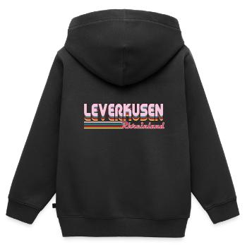 Leverkusen Rheinland Design für den Leverkusener - Kinder Premium Organic Zip Hoodie - Schwarz - Hinten - AI Model Kid Male (0cm)