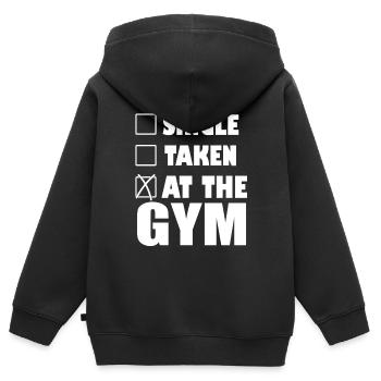 Gym - Kids Premium Organic Zip-up Hoodie - black - Back - AI Model Kid Male (0cm)