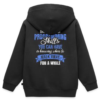 Programmierer - Kinder Premium Organic Zip Hoodie - Schwarz - Hinten - AI Model Kid Male (0cm)