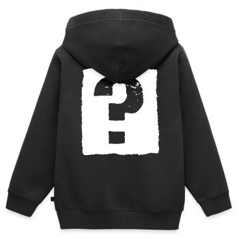 Fragezeichen! - Kinder Premium Organic Zip Hoodie - Schwarz - Hinten - AI Model Kid Male (0cm)