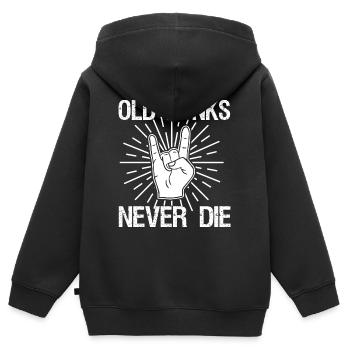 Old Punks Never Die Punkrock Spruch Geschenk - Kinder Premium Organic Zip Hoodie - Schwarz - Hinten - AI Model Kid Male (0cm)