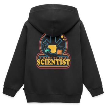Je veux être un scientifique Recherche scientifique - Sweat Premium à capuche zippé enfant bio - noir - Dos - AI Model Kid Male (0cm)