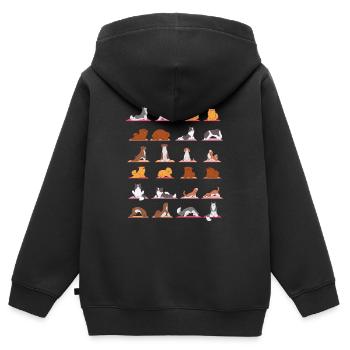 Hundeyoga, Entspannung und Meditation mit Hund - Kinder Premium Organic Zip Hoodie - Schwarz - Hinten - AI Model Kid Male (0cm)