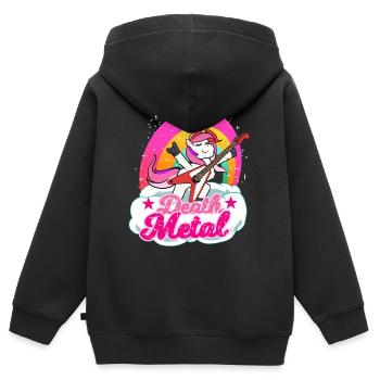 Death Metal Einhorn Geschenk für einen Metal Musik - Kinder Premium Organic Zip Hoodie - Schwarz - Hinten - AI Model Kid Male (0cm)