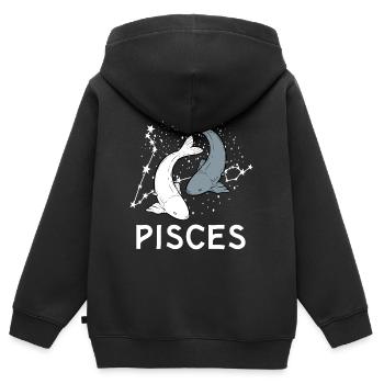 Sternzeichen Fische - Kinder Premium Organic Zip Hoodie - Schwarz - Hinten - AI Model Kid Male (0cm)