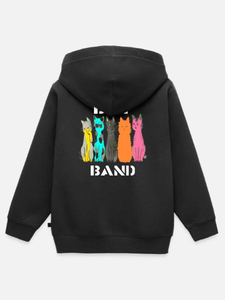 Katzen Cartoon Comic Design - Kinder Premium Organic Zip Hoodie - Schwarz