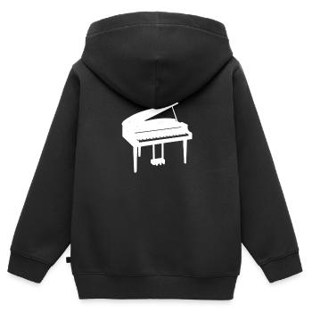Klavier Keyboard Pianisten Klavierflügel Pianist - Kinder Premium Organic Zip Hoodie - Schwarz - Hinten - AI Model Kid Male (0cm)
