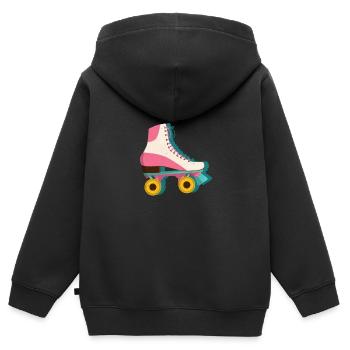 Patins en ligne patinage roller roller - Sweat Premium à capuche zippé enfant bio - noir - Dos - AI Model Kid Male (0cm)