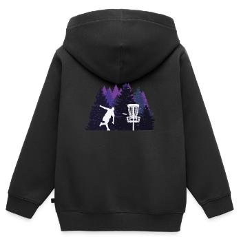 Trend sport Discgolf dans la forêt noire - Sweat Premium à capuche zippé enfant bio - noir - Dos - AI Model Kid Male (0cm)