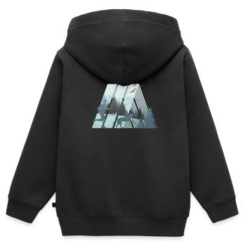 Canicross, Joggen und Hundesport im Gelände - Kinder Premium Organic Zip Hoodie - Schwarz - Hinten - AI Model Kid Male (0cm)