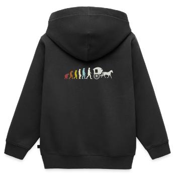 Kutsche Pferdesport Kutschieren Pferdekutscher - Kinder Premium Organic Zip Hoodie - Schwarz - Hinten - AI Model Kid Male (0cm)