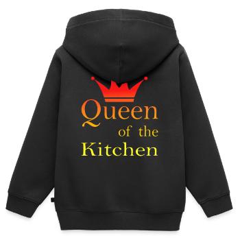Cuisine cuisine cuisine cuisine Food Kitchen - Sweat Premium à capuche zippé enfant bio - noir - Dos - AI Model Kid Male (0cm)