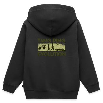 Tang Ping Evolution - Kinder Premium Organic Zip Hoodie - Schwarz - Hinten - AI Model Kid Male (0cm)
