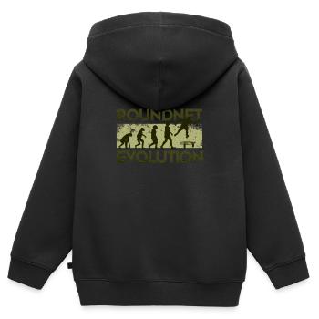 Roundnet Evolution - Kinder Premium Organic Zip Hoodie - Schwarz - Hinten - AI Model Kid Male (0cm)