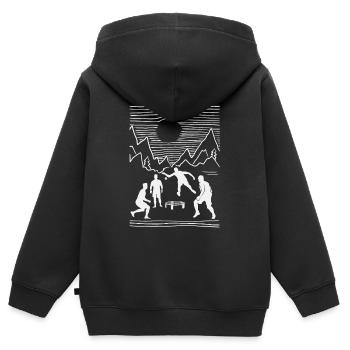Roundnet, wundervolle Natur - Kinder Premium Organic Zip Hoodie - Schwarz - Hinten - AI Model Kid Male (0cm)