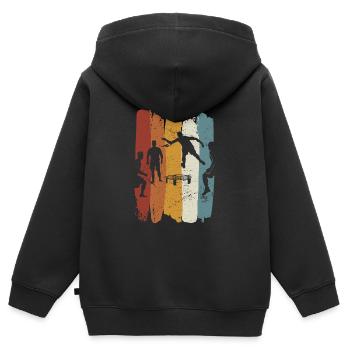 Retro vintage Roundnet - Kinder Premium Organic Zip Hoodie - Schwarz - Hinten - AI Model Kid Male (0cm)