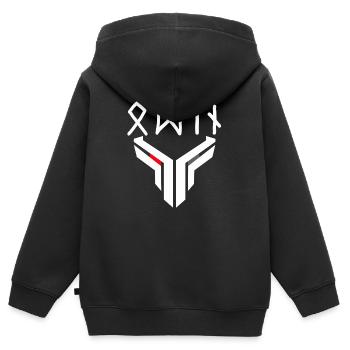 allvater odin - Sweat Premium à capuche zippé enfant bio - noir - Dos - AI Model Kid Male (0cm)