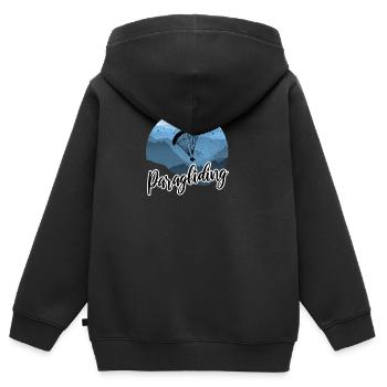 Paragliding - Kinder Premium Organic Zip Hoodie - Schwarz - Hinten - AI Model Kid Male (0cm)