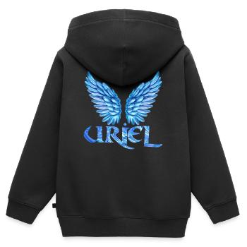 erzengel uriel e 80 - Kinder Premium Organic Zip Hoodie - Schwarz - Hinten - AI Model Kid Male (0cm)