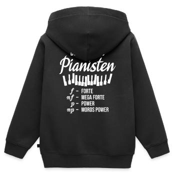 Pianist Klavier Dynamik eines Pianisten - Kinder Premium Organic Zip Hoodie - Schwarz - Hinten - AI Model Kid Male (0cm)