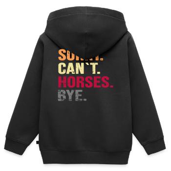 Pferd Springreiter Springpferd Galopp Reiten - Kinder Premium Organic Zip Hoodie - Schwarz - Hinten - AI Model Kid Male (0cm)