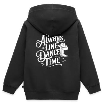 Danse en ligne Temps Temps pour danser Danse en ligne - Sweat Premium à capuche zippé enfant bio - noir - Dos - AI Model Kid Male (0cm)