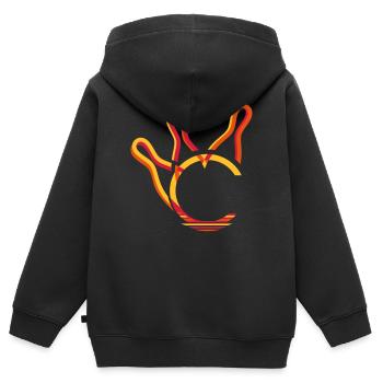drei Kegel und eine Kugel - Kinder Premium Organic Zip Hoodie - Schwarz - Hinten - AI Model Kid Male (0cm)