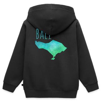 bali - Sweat Premium à capuche zippé enfant bio - noir - Dos - AI Model Kid Male (0cm)