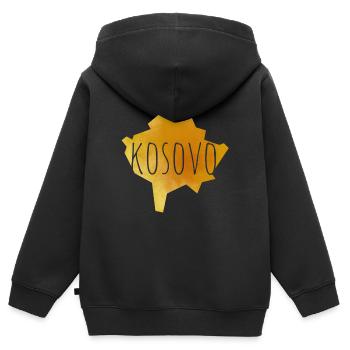 kosovo - Kinder Premium Organic Zip Hoodie - Schwarz - Hinten - AI Model Kid Male (0cm)