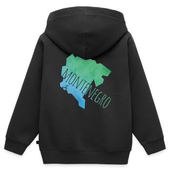 montenegro - Sweat Premium à capuche zippé enfant bio - noir - Dos - AI Model Kid Male (0cm)