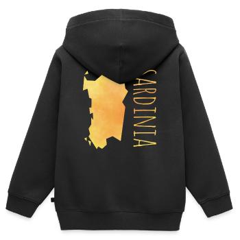 sardinia - Kids Premium Organic Zip-up Hoodie - black - Back - AI Model Kid Male (0cm)