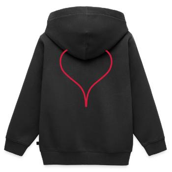 Umrissenes Herz - Kinder Premium Organic Zip Hoodie - Schwarz - Hinten - AI Model Kid Male (0cm)