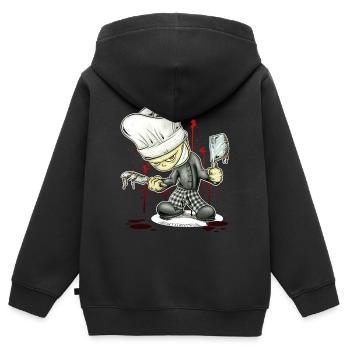Kleiner Koch - Sweat Premium à capuche zippé enfant bio - noir - Dos - AI Model Kid Male (0cm)