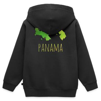 panama - Sweat Premium à capuche zippé enfant bio - noir - Dos - AI Model Kid Male (0cm)