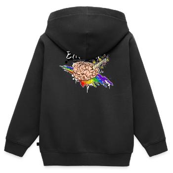 Einhirn - Sweat Premium à capuche zippé enfant bio - noir - Dos - AI Model Kid Male (0cm)