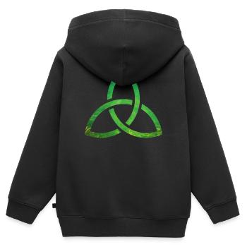 Celtic Knot - Sweat Premium à capuche zippé enfant bio - noir - Dos - AI Model Kid Male (0cm)