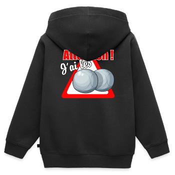 Balls! - Kids Premium Organic Zip-up Hoodie - black - Back - AI Model Kid Male (0cm)