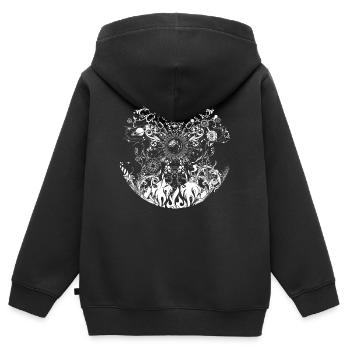 Les quatre éléments - Sweat Premium à capuche zippé enfant bio - noir - Dos - AI Model Kid Male (0cm)