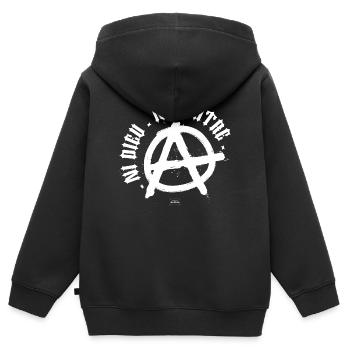 Weder Gott noch Meister - Kinder Premium Organic Zip Hoodie - Schwarz - Hinten - AI Model Kid Male (0cm)