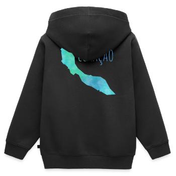 Curacao - Kinder Premium Organic Zip Hoodie - Schwarz - Hinten - AI Model Kid Male (0cm)