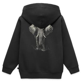 Elephant - Sweat Premium à capuche zippé enfant bio - noir - Dos - AI Model Kid Male (0cm)