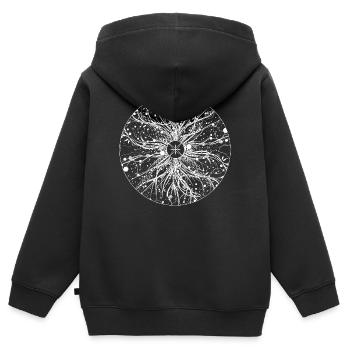 mysterious mandala - Kids Premium Organic Zip-up Hoodie - black - Back - AI Model Kid Male (0cm)