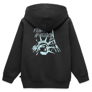 Fusion FranceAmerica - Sweat Premium à capuche zippé enfant bio - noir - Dos - AI Model Kid Male (0cm)