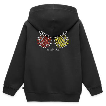 Johann Sebastian Bach Siegel - Kinder Premium Organic Zip Hoodie - Schwarz - Hinten - AI Model Kid Male (0cm)
