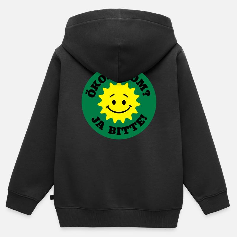 ökostrom ja bitte, atomkraft nein danke, bio öko - Kinder Premium Organic Zip Hoodie - Schwarz