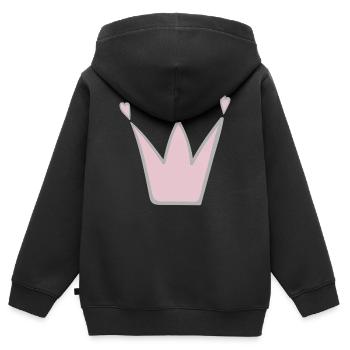 Krone - Kinder Premium Organic Zip Hoodie - Schwarz - Hinten - AI Model Kid Male (0cm)